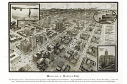 Historical photo of Houston advertising its attractiveness as an economic hub.